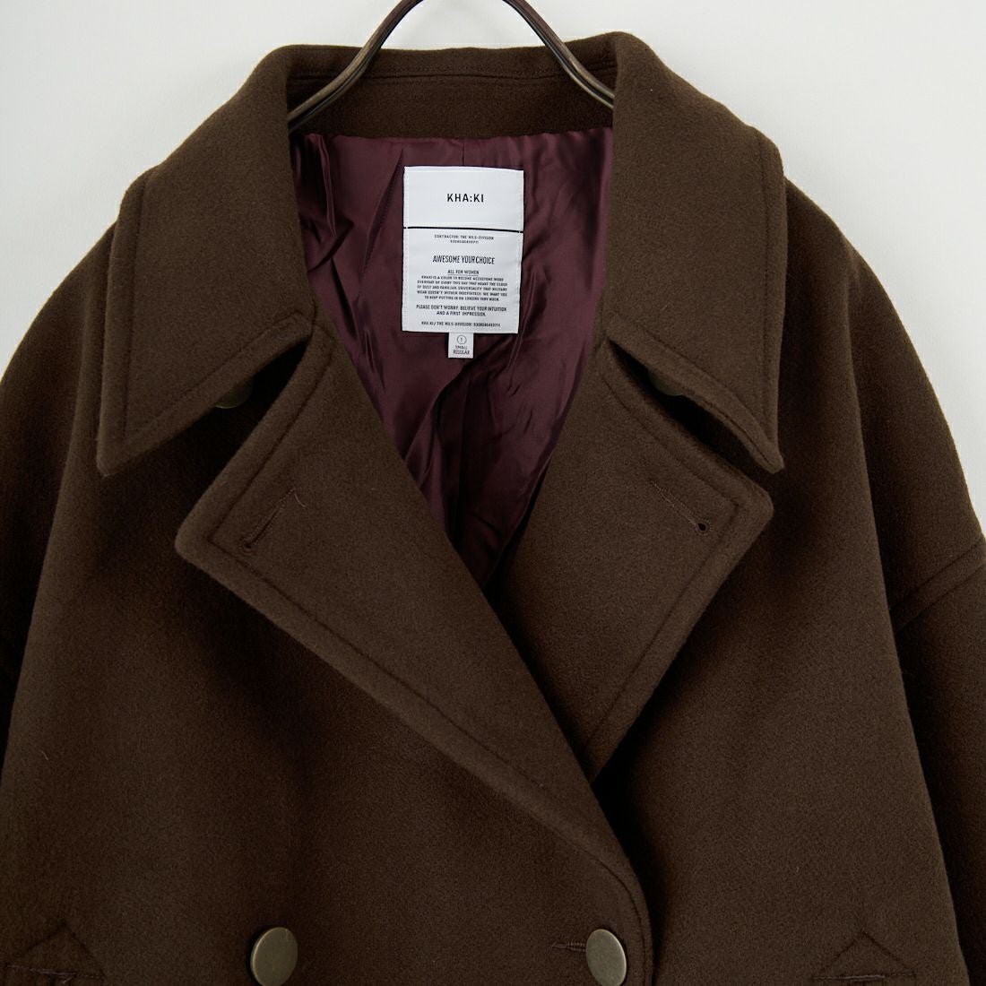 KHA:KI [カーキ] コクーンPコート [MIL25FJK3243] MOCHABROWN
