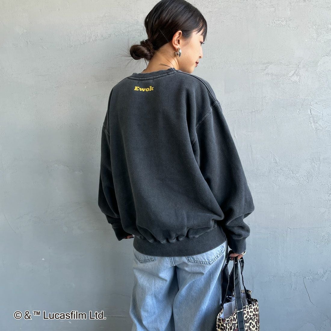 GOOD ROCK SPEED [グッドロックスピード] 別注 / STAR WARS / プリントスウェット [INTN-055-JF] CHARCOAL &&モデル身長：150cm 着用サイズ：M&&