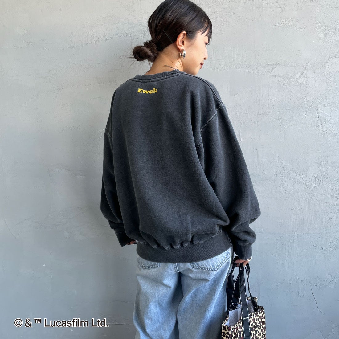 GOOD ROCK SPEED [グッドロックスピード] 別注 / STAR WARS / プリントスウェット [INTN-055-JF] CHARCOAL &&モデル身長：150cm 着用サイズ：M&&