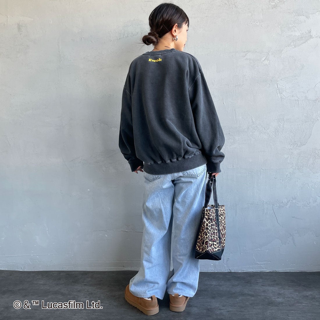 GOOD ROCK SPEED [グッドロックスピード] 別注 / STAR WARS / プリントスウェット [INTN-055-JF] CHARCOAL &&モデル身長：150cm 着用サイズ：M&&