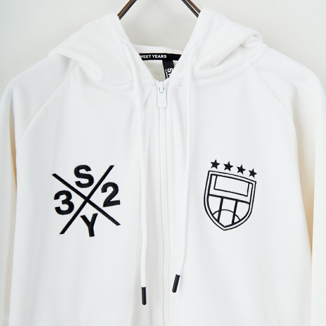 SY32 [エスワイサーティトゥ] ベロア 3レイヤージップフーディ [15518] WHITE