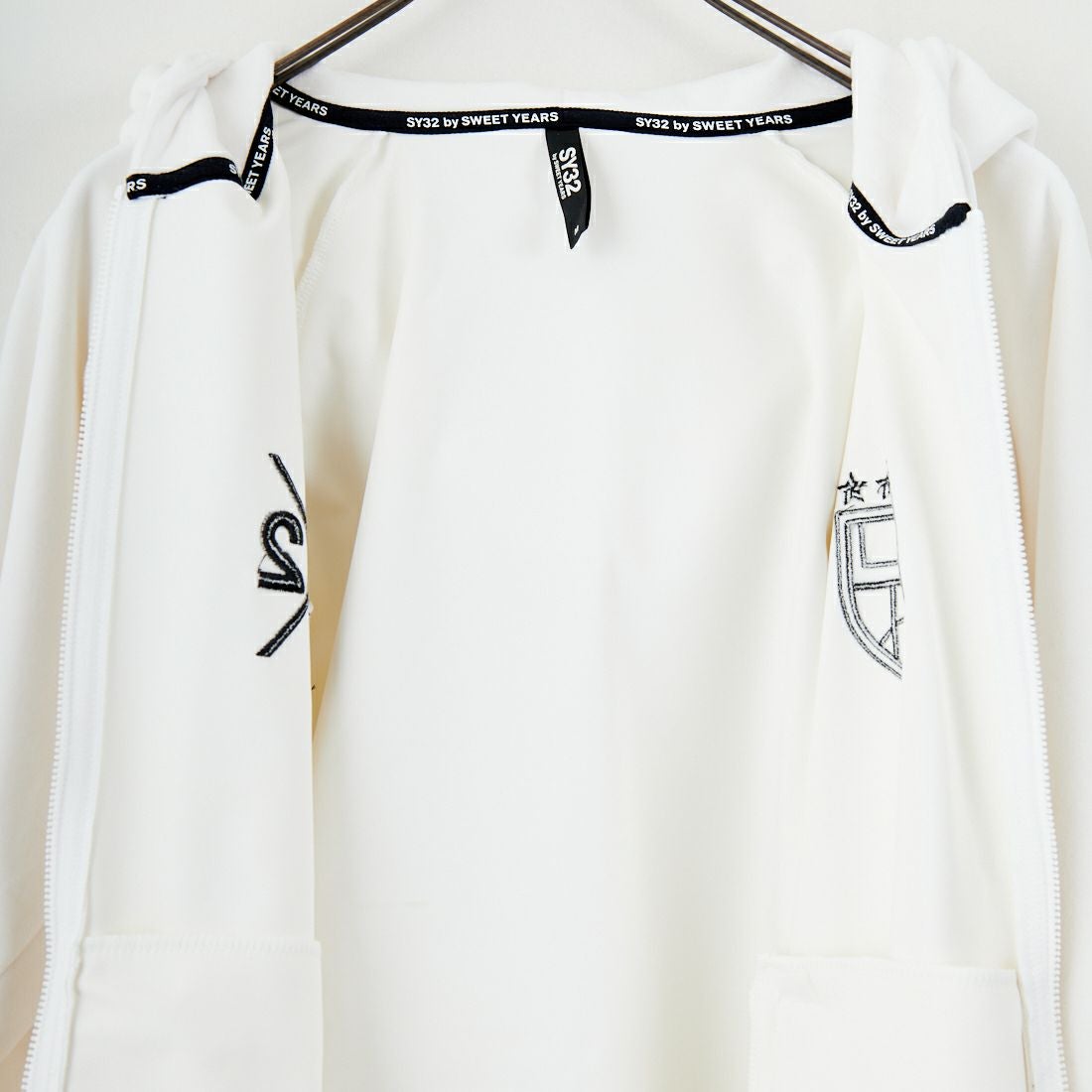SY32 [エスワイサーティトゥ] ベロア 3レイヤージップフーディ [15518] WHITE