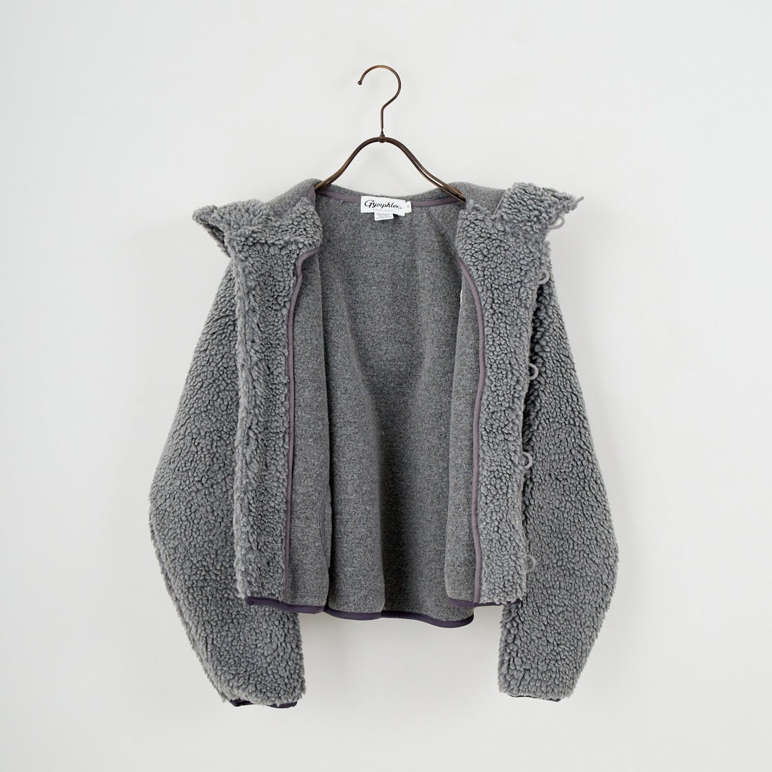 Gymphlex [ジムフレックス] ボアフードショートジャケット [GY-A0725BOA] DK.H.GREY