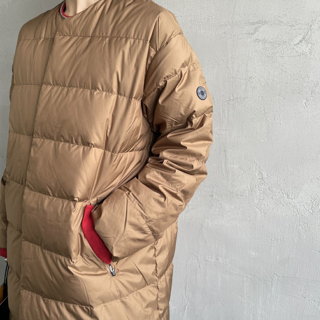 ORCIVAL [オーシバル] ラウンドネックロングコート [OR-A0602DPR] CAMEL &&モデル身長：158cm 着用サイズ：2&&