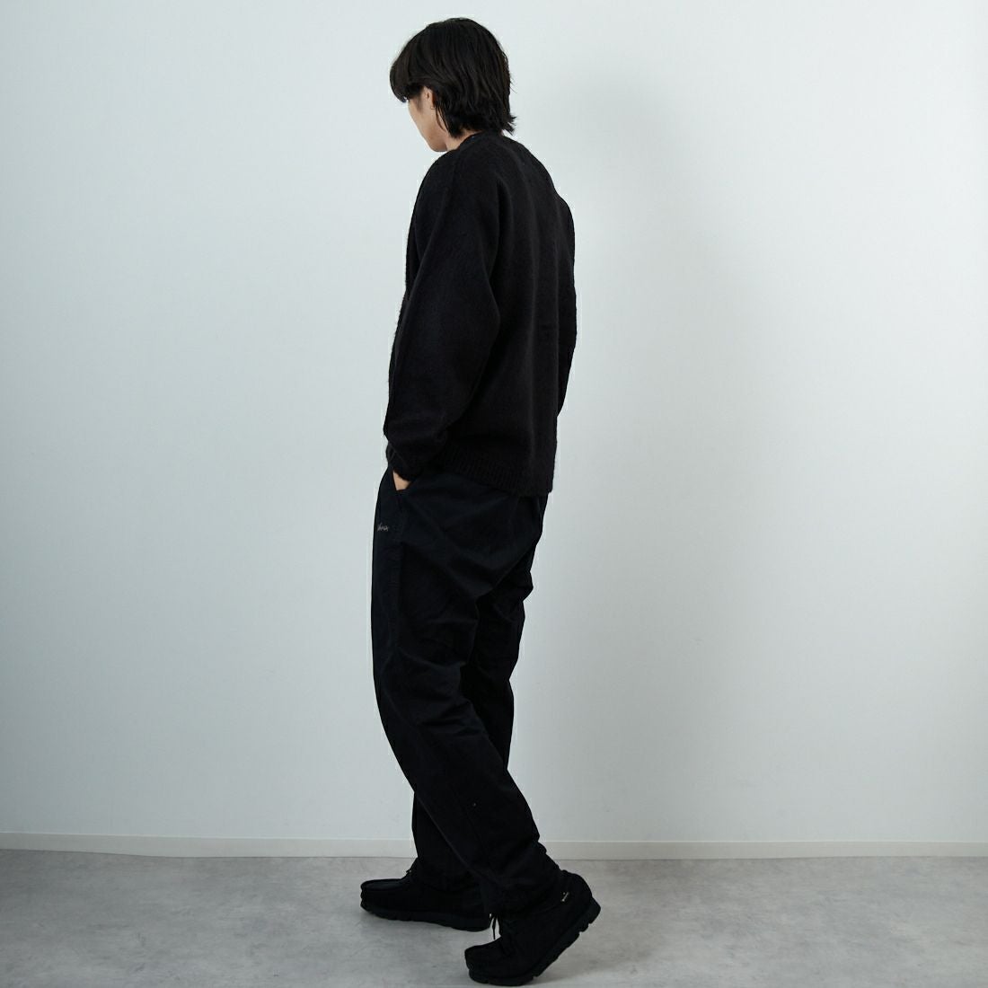 THE FOX [ザフォックス] 別注 シャギーニットカーディガン [JFL25AW-05-JF] BLACK &&モデル身長：179cm 着用サイズ：M&&