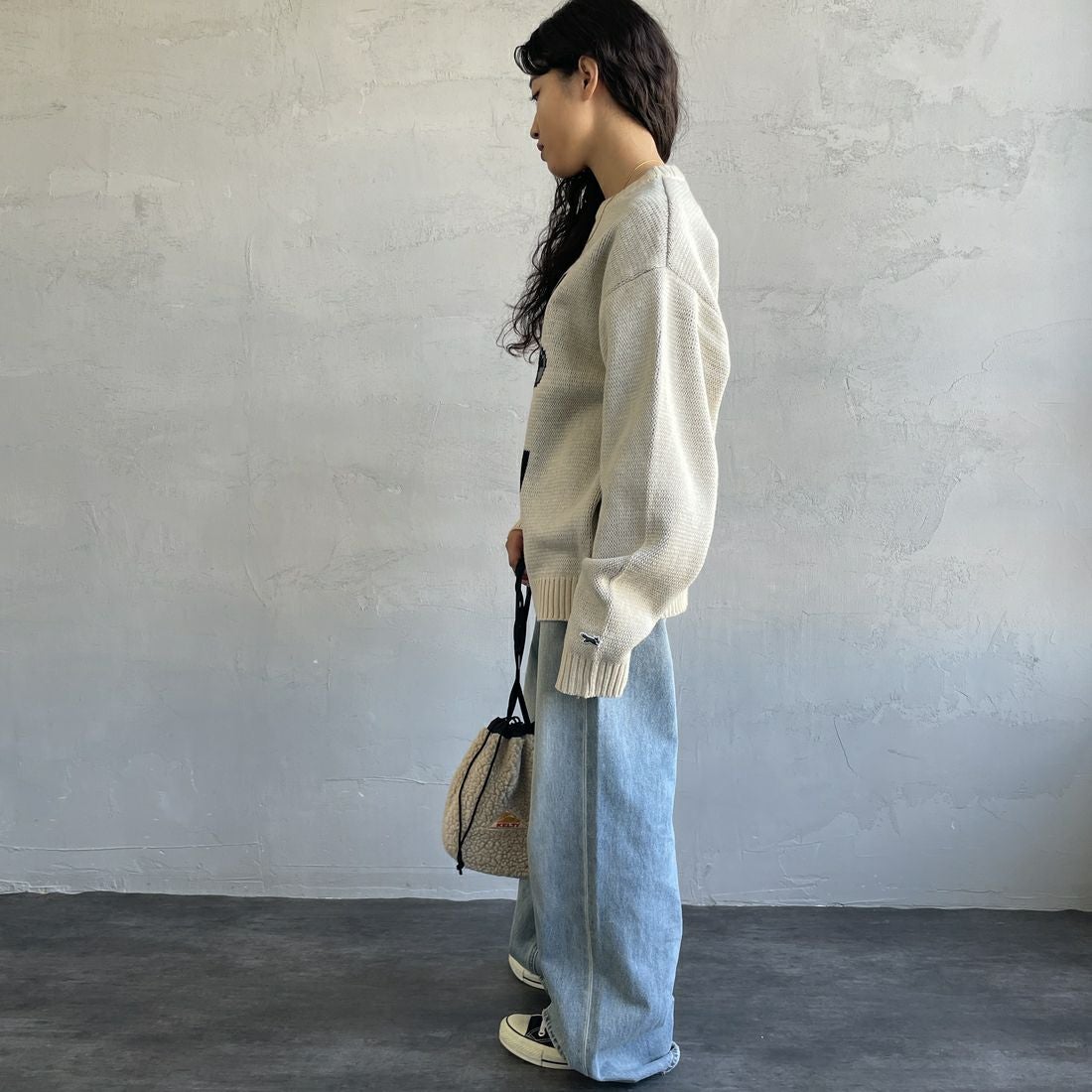 THE FOX [ザフォックス] 別注 アニマル柄クルーネックジャガードニット