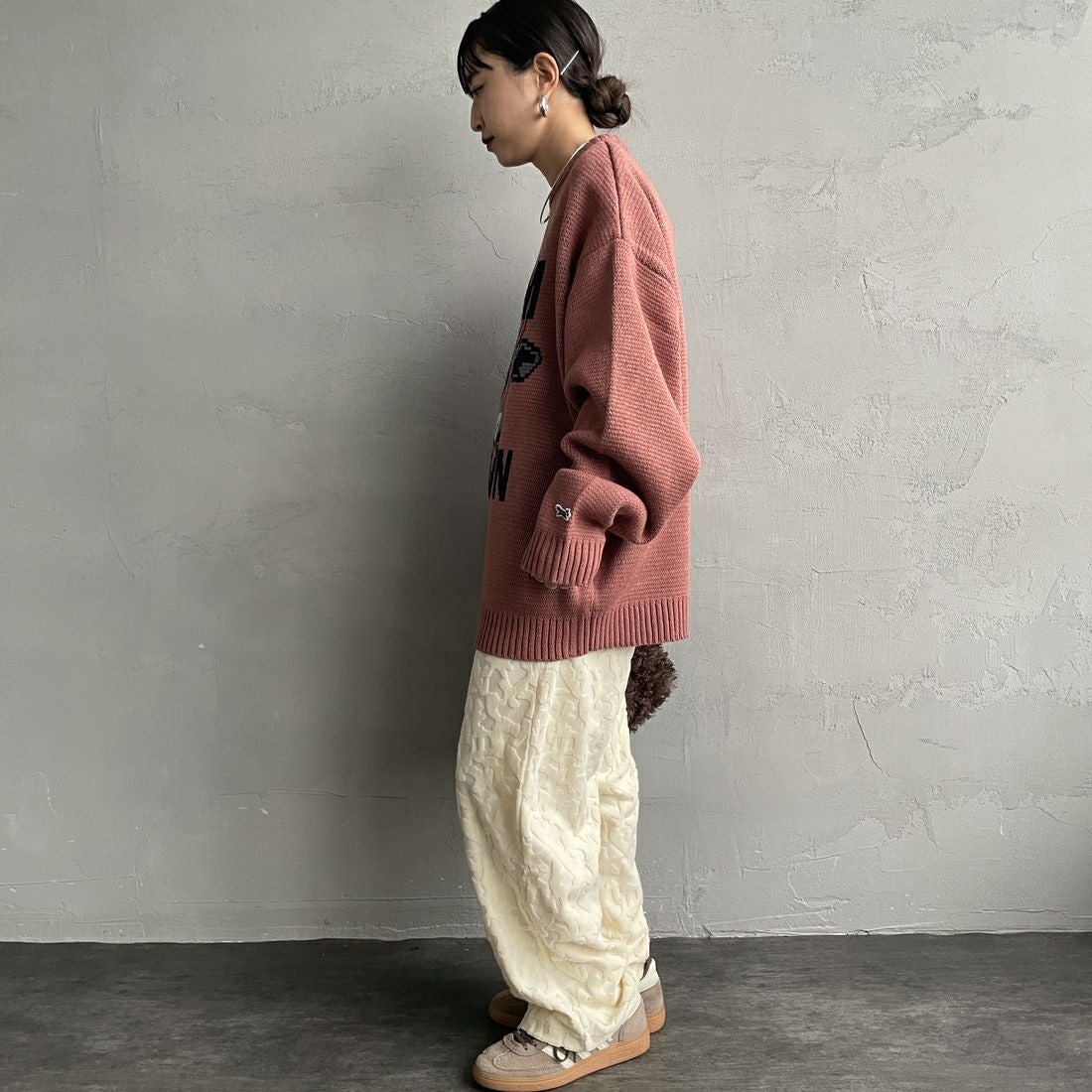 THE FOX [ザフォックス] 別注 アニマル柄クルーネックジャガードニット