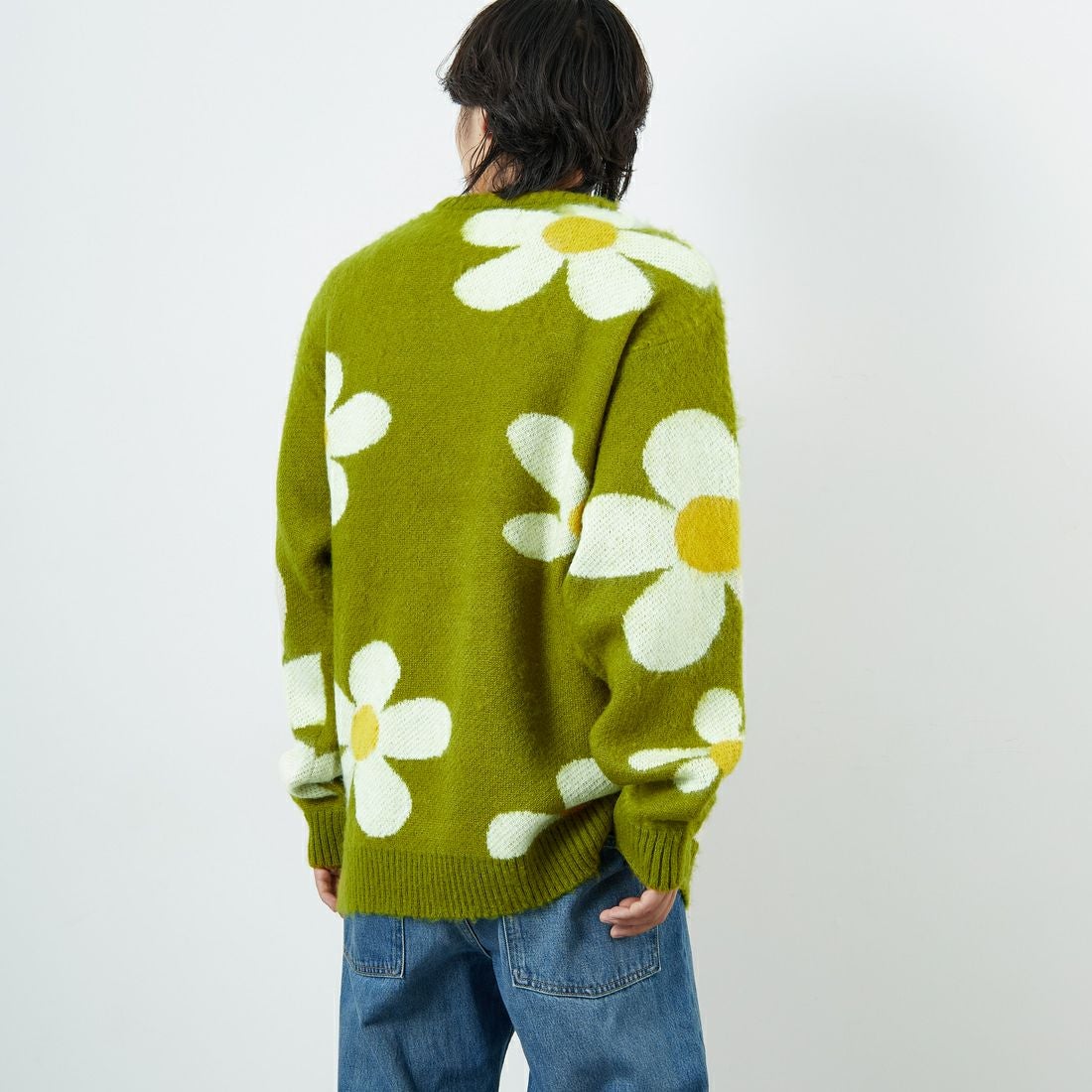 THE FOX [ザフォックス] 別注 ジャギークルーネックニット [JFL25AW-06-JF] PSC ﾊﾅ &&モデル身長：179cm 着用サイズ：L&&