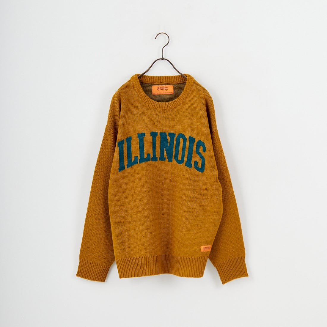UNIVERSAL OVERALL [ユニバーサルオーバーオール] 別注 カレッジロゴニットセーター [U2533301IN-JF] BEIGE
