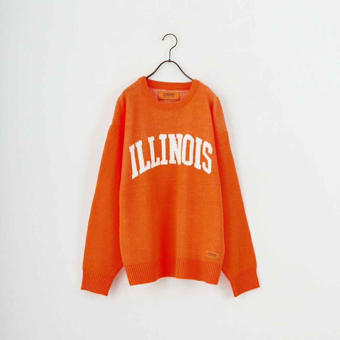 UNIVERSAL OVERALL [ユニバーサルオーバーオール] 別注 カレッジロゴニットセーター [U2533301IN-JF] ORANGE