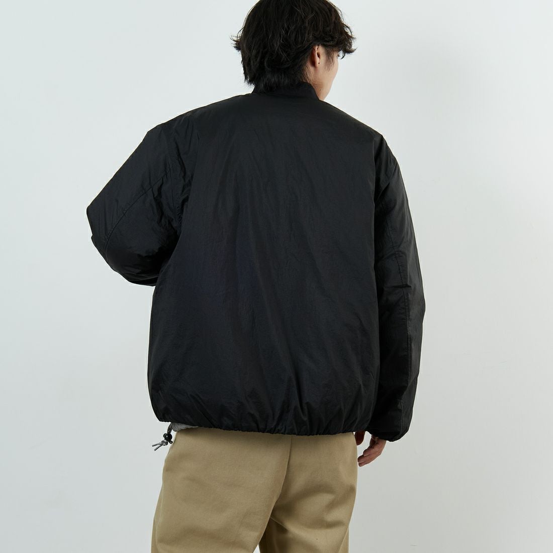 DANTON [ダントン] ナイロンボンバージャケット [DT-A0705PRD] BLACK &&モデル身長：179cm 着用サイズ：M&&