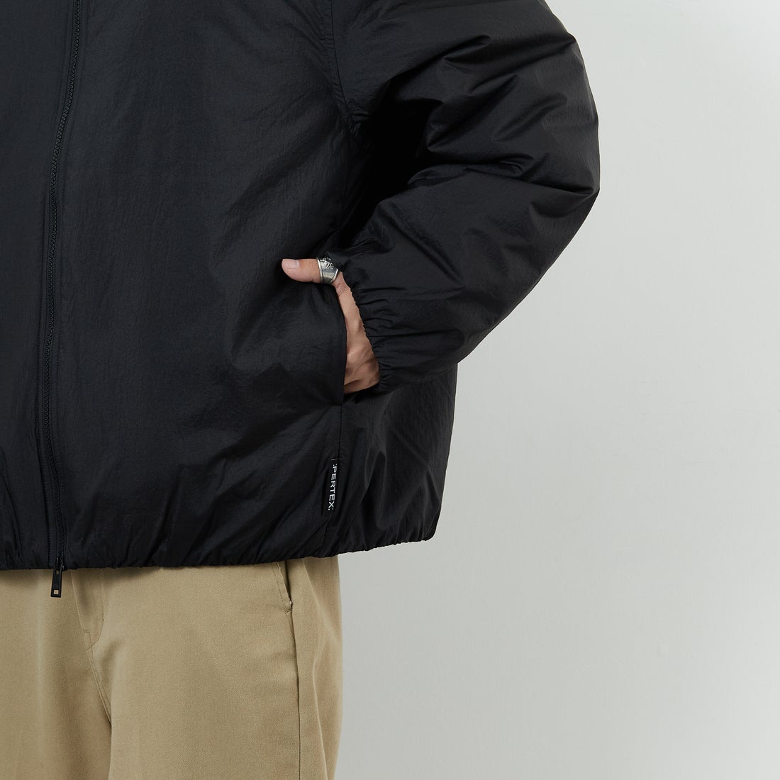 DANTON [ダントン] ナイロンボンバージャケット [DT-A0705PRD] BLACK &&モデル身長：179cm 着用サイズ：M&&