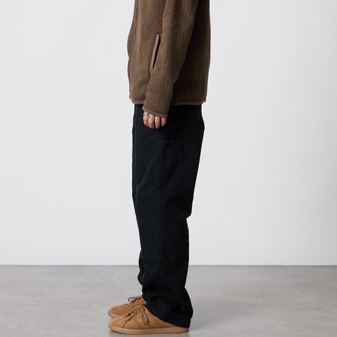 carhartt WIP [カーハートダブリューアイピー] ダブルニーパンツ [I034796] BLACK &&モデル身長：177cm 着用サイズ：30&&