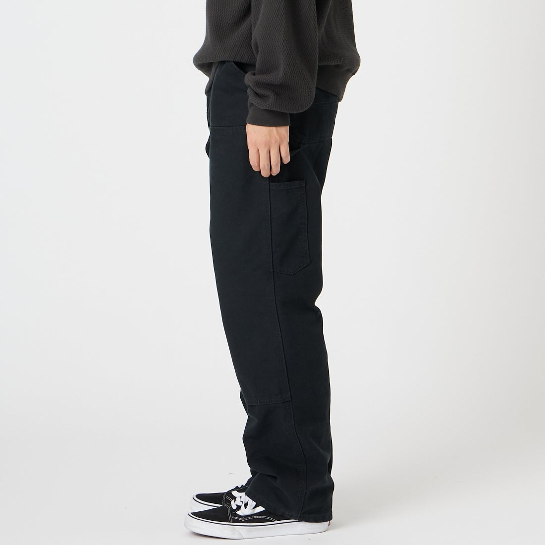 carhartt WIP [カーハートダブリューアイピー] ダブルニーパンツ [I034796] BLACK &&モデル身長：175cm 着用サイズ：30&&