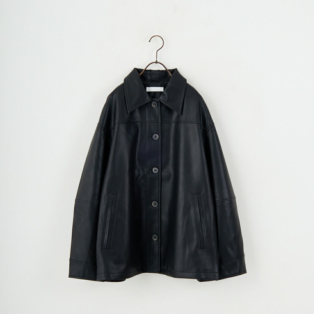 Jeans Factory Clothes [ジーンズファクトリークローズ] スリーブデザイン フェイクレザージャケット [25478-HN] BLACK