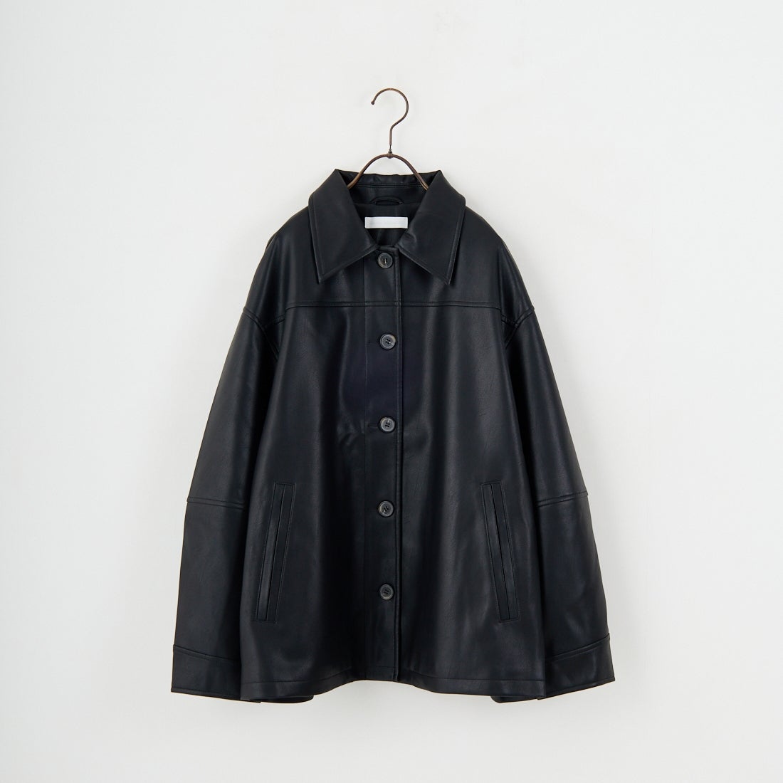 Jeans Factory Clothes [ジーンズファクトリークローズ] スリーブデザイン フェイクレザージャケット [25478-HN] BLACK