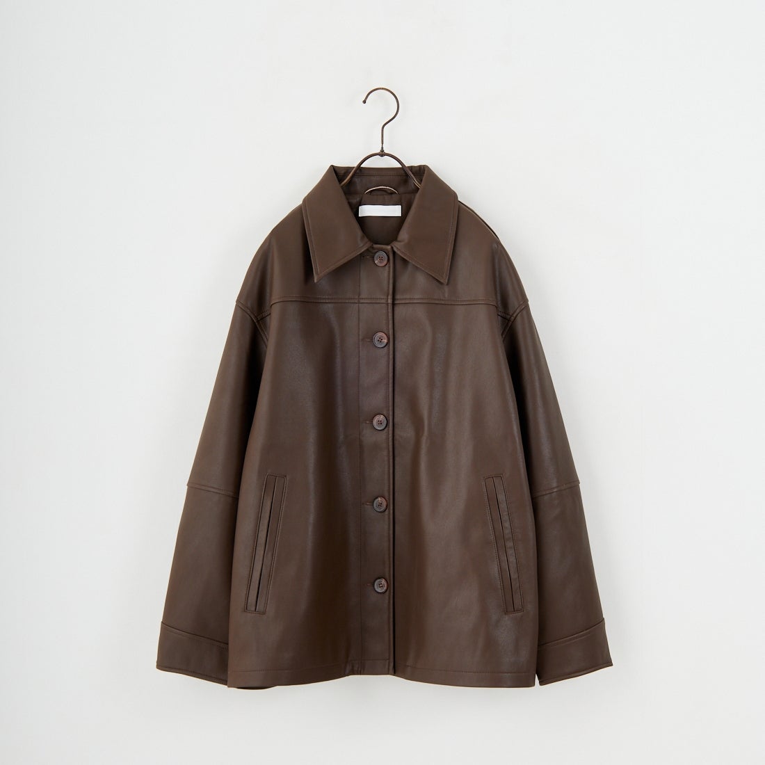 Jeans Factory Clothes [ジーンズファクトリークローズ] スリーブデザイン フェイクレザージャケット [25478-HN] BROWN