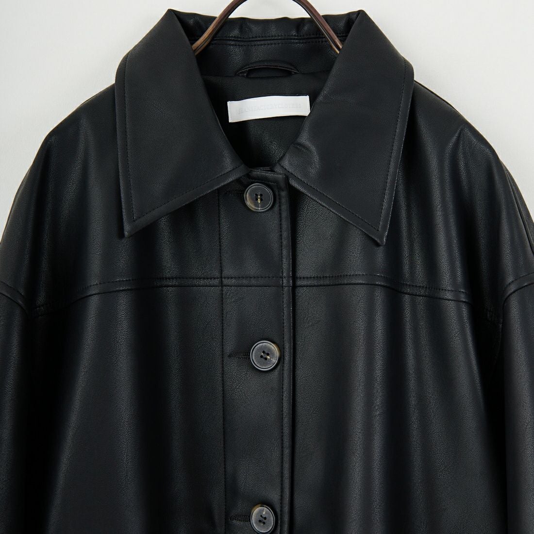 Jeans Factory Clothes [ジーンズファクトリークローズ] スリーブデザイン フェイクレザージャケット [25478-HN] BLACK