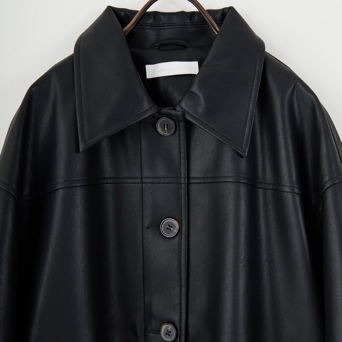 Jeans Factory Clothes [ジーンズファクトリークローズ] スリーブデザイン フェイクレザージャケット [25478-HN] BLACK