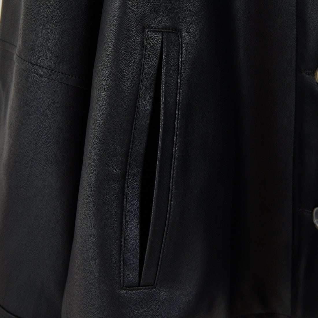 Jeans Factory Clothes [ジーンズファクトリークローズ] スリーブデザイン フェイクレザージャケット [25478-HN] BLACK