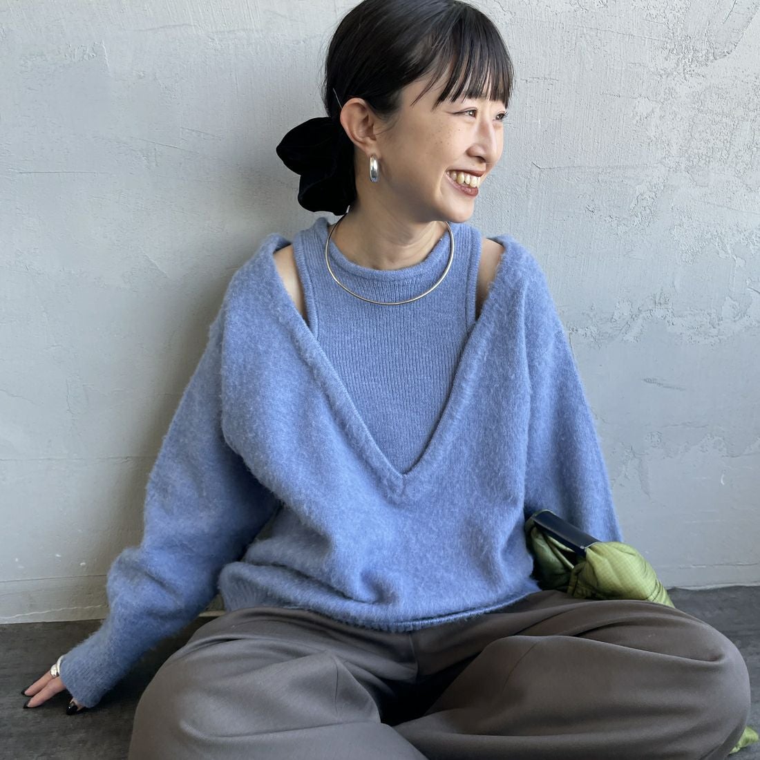 12 BLUE&&モデル身長：150cm 着用サイズ：F&&