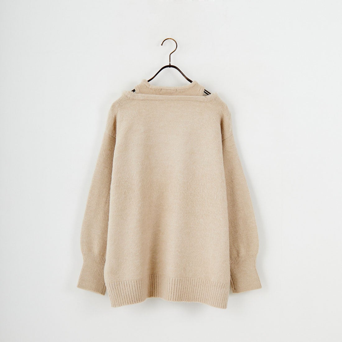 nenom [ネノム] レイヤードデザイン Vネックニット [NE25131039] 22 BEIGE
