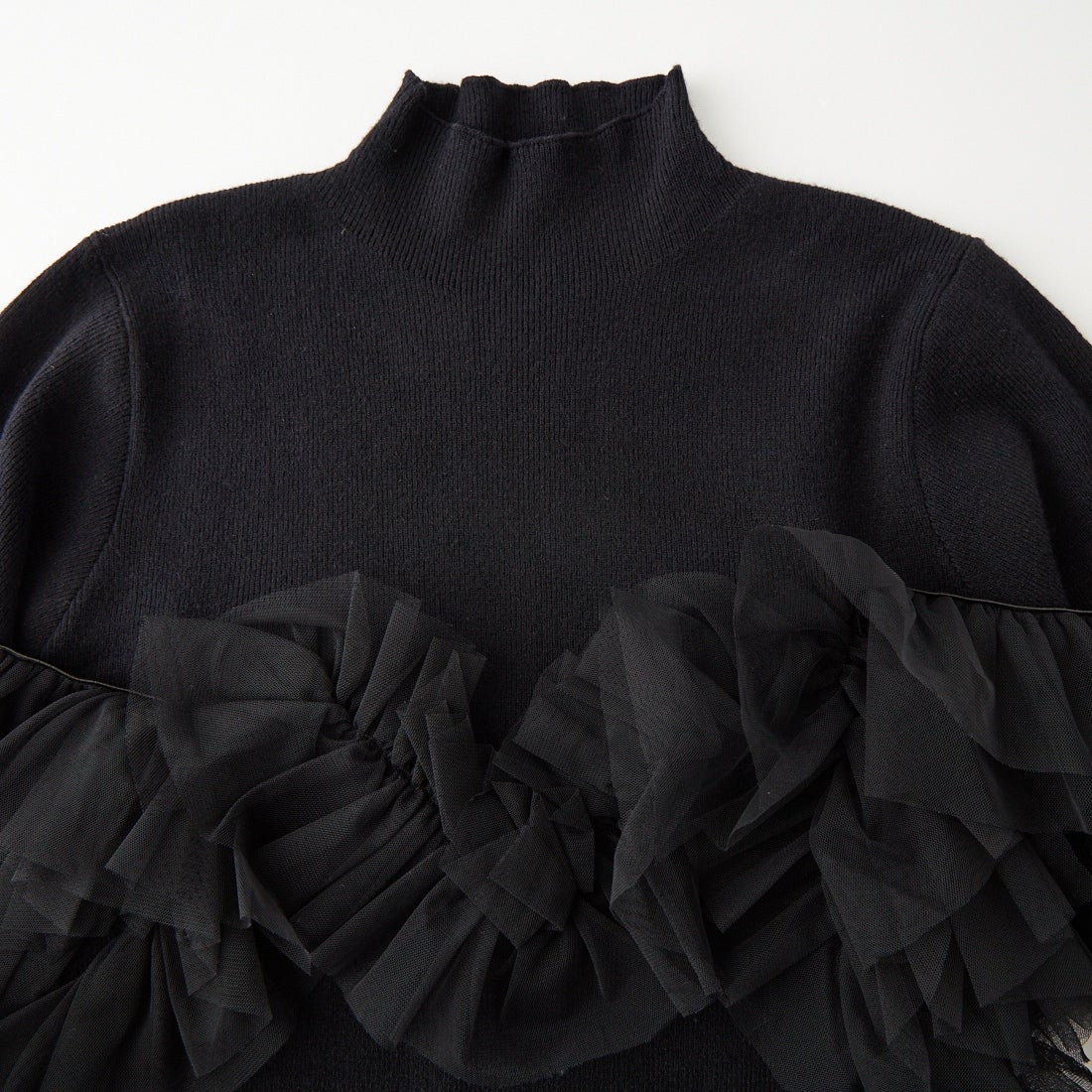 nenom [ネノム] マルチWAY チュールドッキングニットプルオーバー [NE25131042] 09 BLACK
