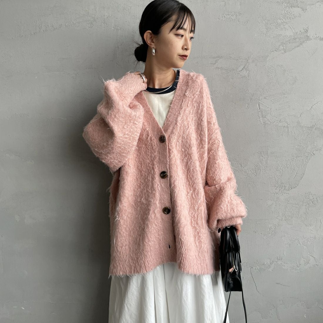 nenom [ネノム] シャギーニット Vネックカーディガン [NE25131037