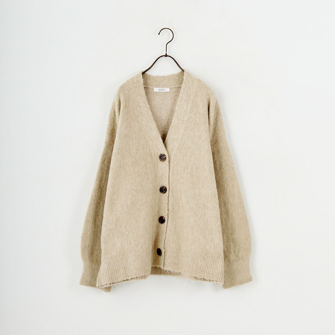 nenom [ネノム] シャギーニット Vネックカーディガン [NE25131037] 22 BEIGE