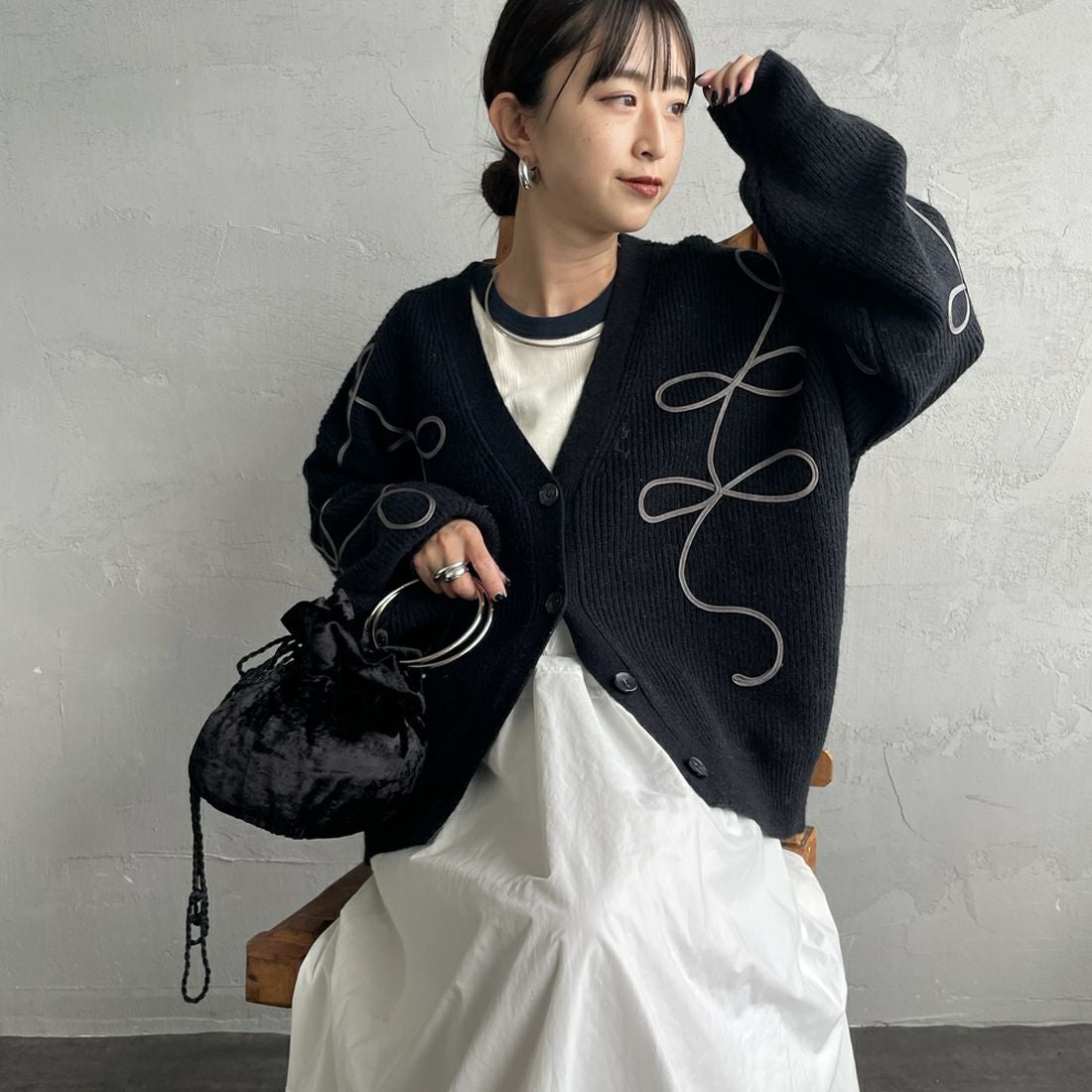 09 BLACK&&モデル身長：150cm 着用サイズ：F&&