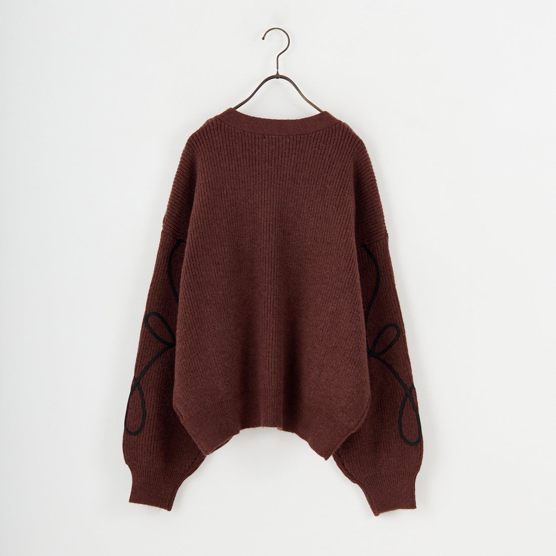 nenom [ネノム] コード刺繍 Vネックニットカーディガン [NE25131038] 28 BROWN