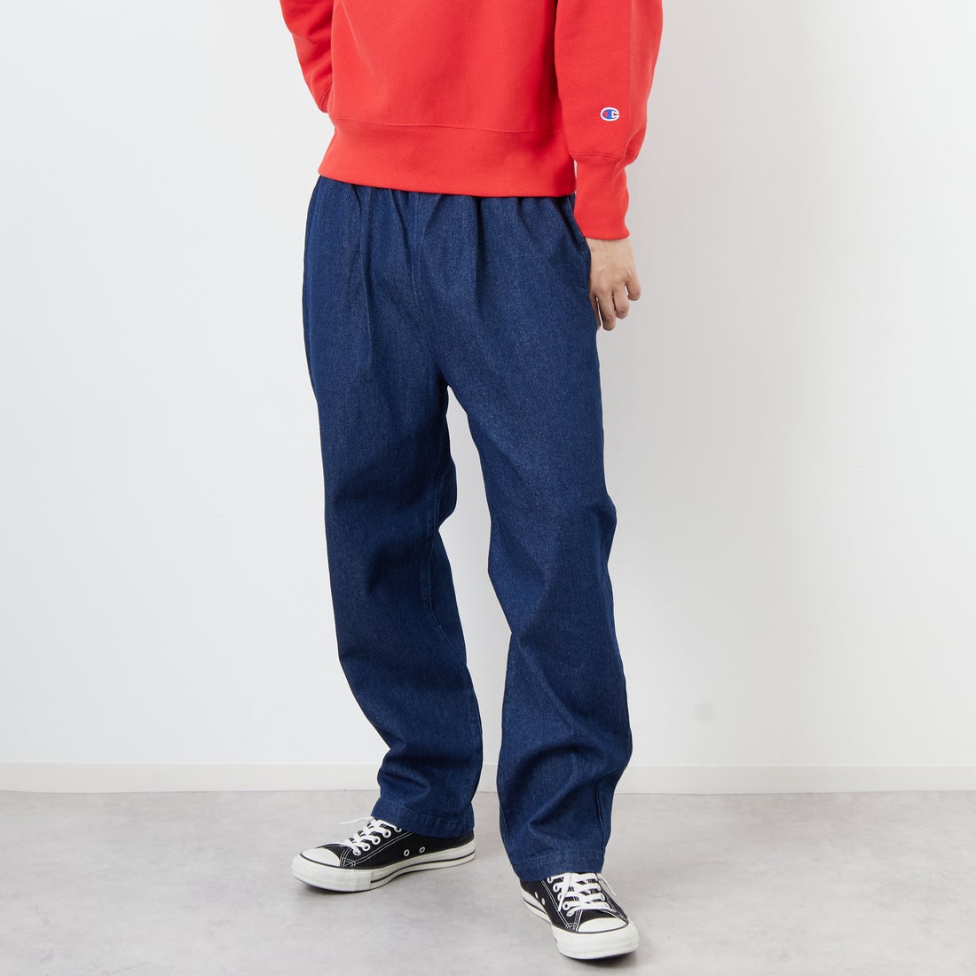 O.W DENIM&&モデル身長：179cm 着用サイズ：L&&