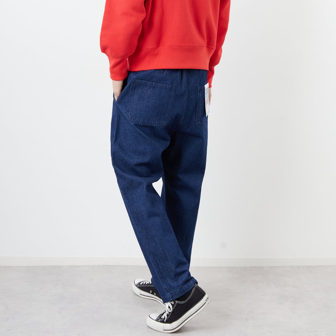 UNIVERSAL OVERALL [ユニバーサルオーバーオール] 別注 シェフパンツ [U2533601IN-JF] O.W DENIM &&モデル身長：179cm 着用サイズ：M&&