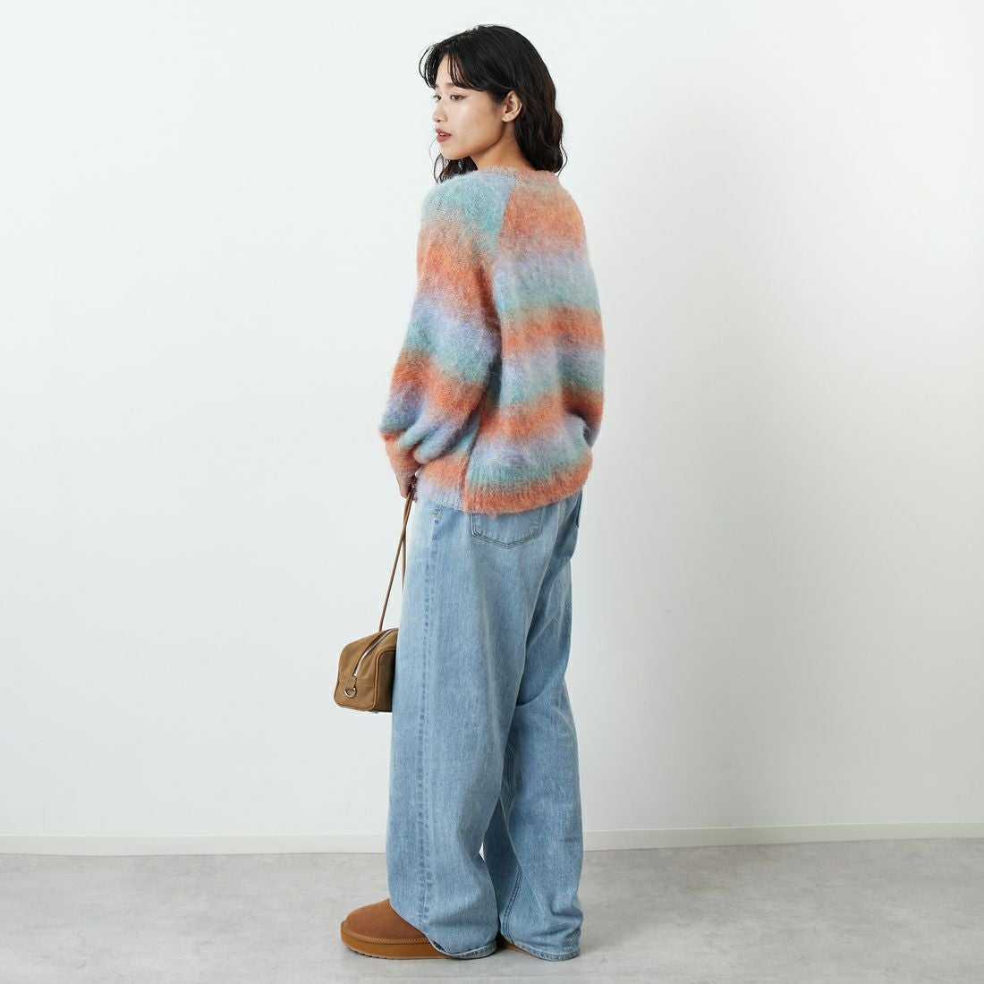 CLOCHE [クロシェ] マルチカラーニットトップス [55285552] ｵﾚﾝｼﾞ &&モデル身長：162cm 着用サイズ：2&&