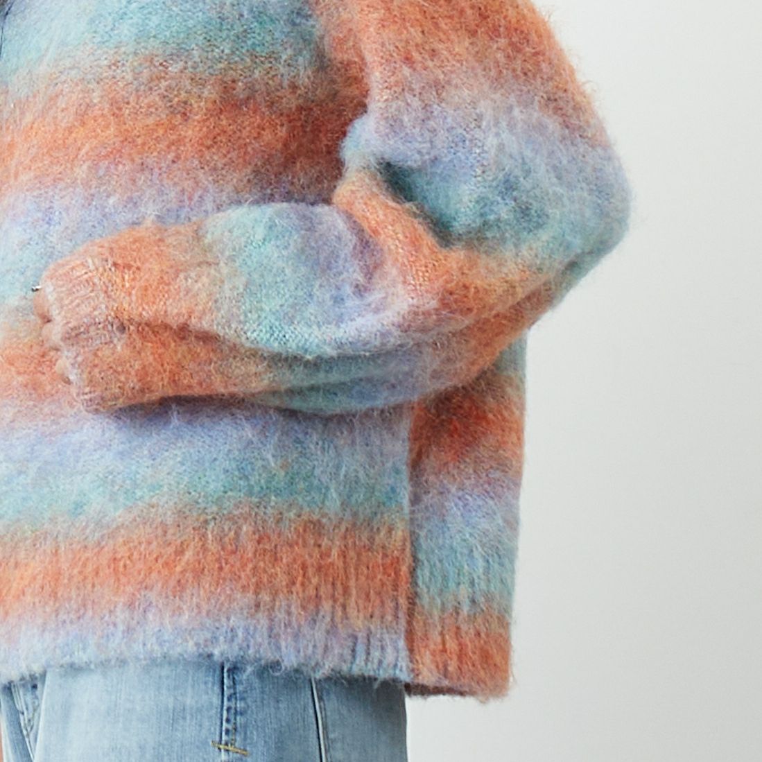 CLOCHE [クロシェ] マルチカラーニットトップス [55285552] ｵﾚﾝｼﾞ &&モデル身長：162cm 着用サイズ：2&&