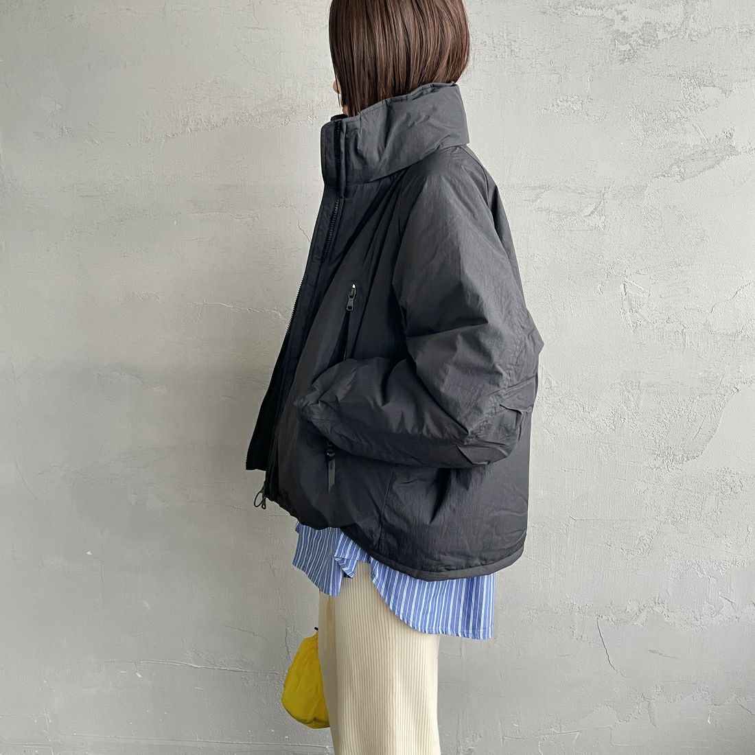 WILD THINGS [ワイルドシングス] ウィメンズ ハッピージャケット [WTL25102SK] BLACK &&モデル身長：159cm 着用サイズ：M&&