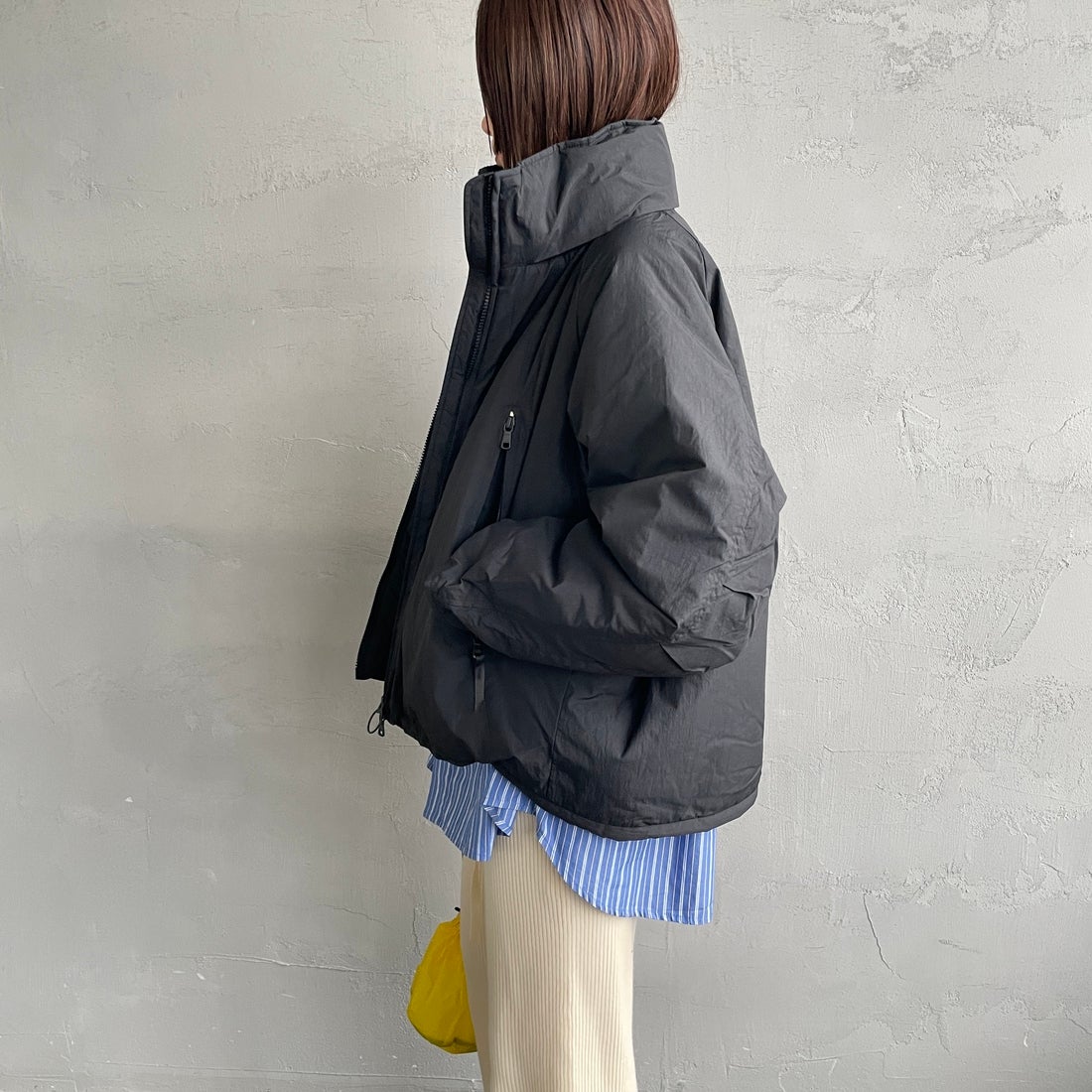 WILD THINGS [ワイルドシングス] ウィメンズ ハッピージャケット [WTL25102SK] BLACK &&モデル身長：159cm 着用サイズ：M&&