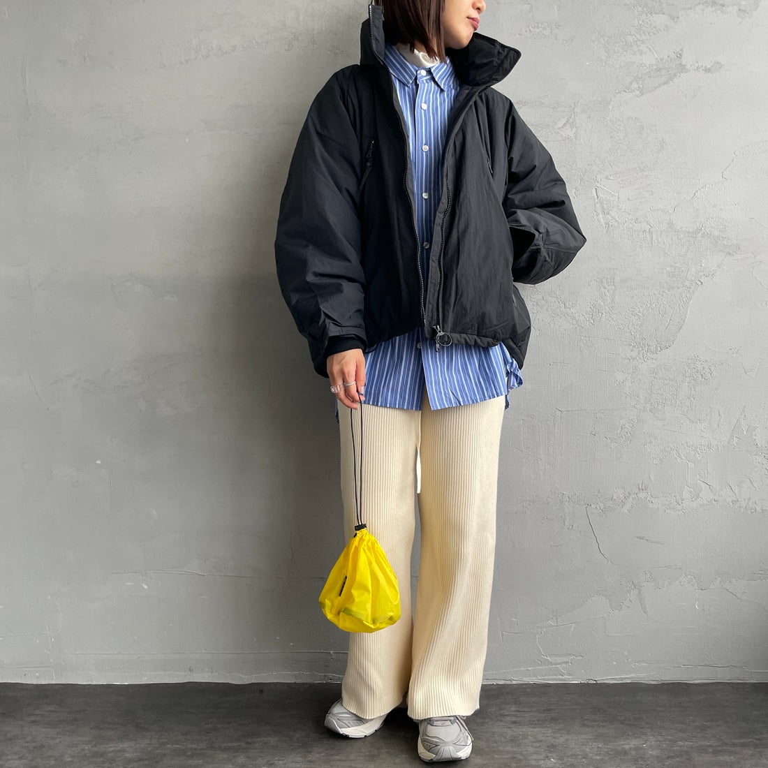 WILD THINGS [ワイルドシングス] ウィメンズ ハッピージャケット [WTL25102SK] BLACK &&モデル身長：159cm 着用サイズ：M&&