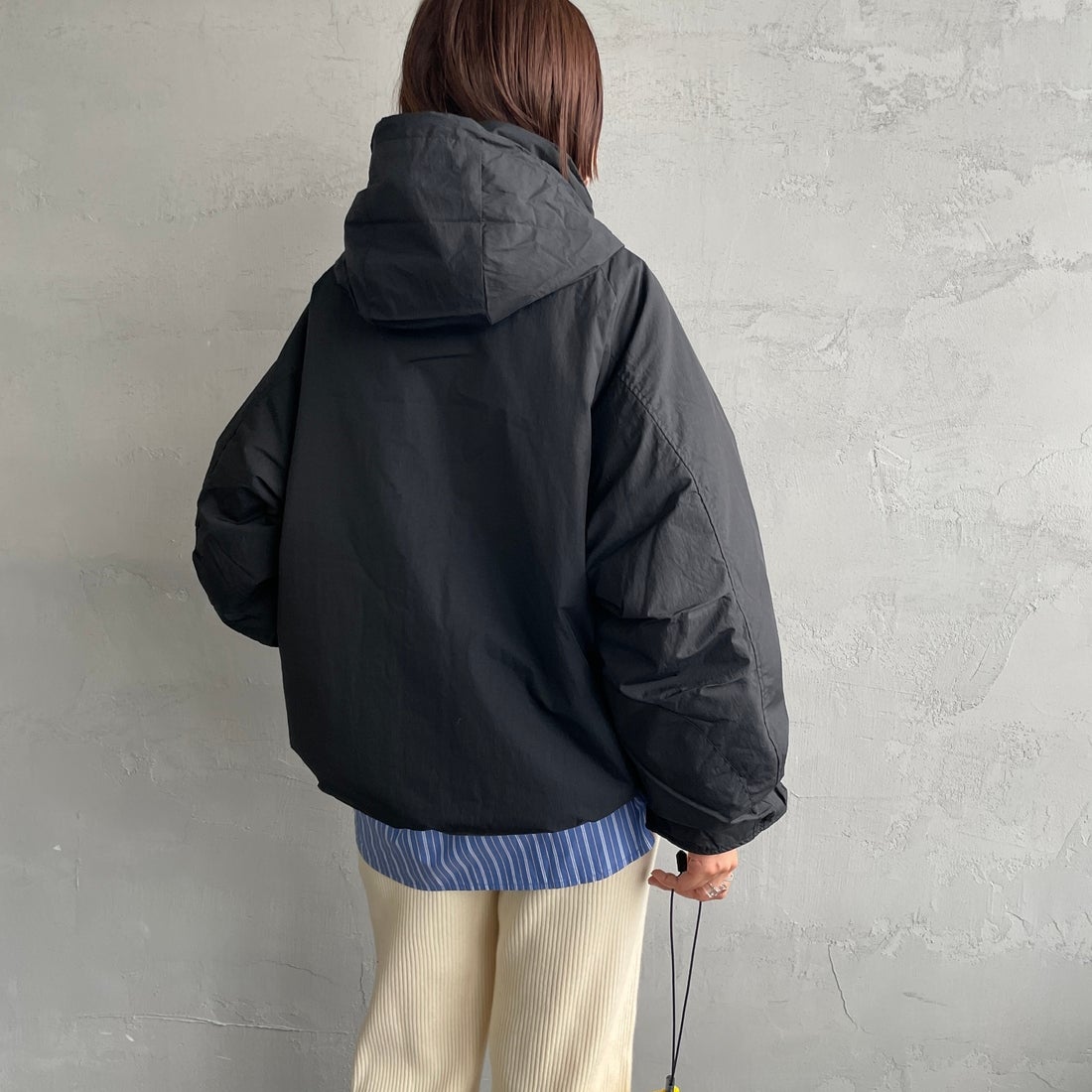 WILD THINGS [ワイルドシングス] ウィメンズ ハッピージャケット [WTL25102SK] BLACK &&モデル身長：159cm 着用サイズ：M&&