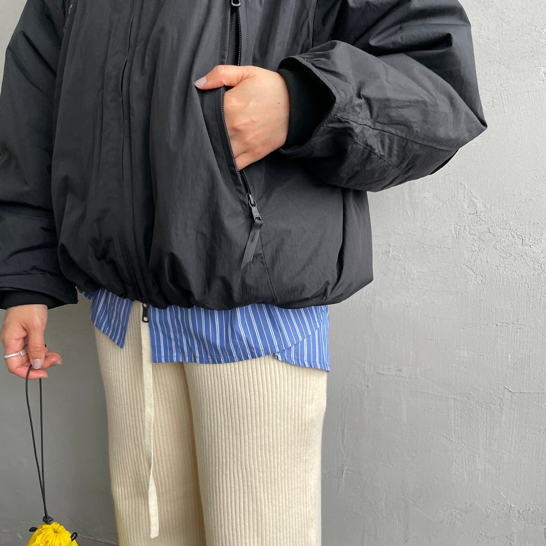 WILD THINGS [ワイルドシングス] ウィメンズ ハッピージャケット [WTL25102SK] BLACK &&モデル身長：159cm 着用サイズ：M&&