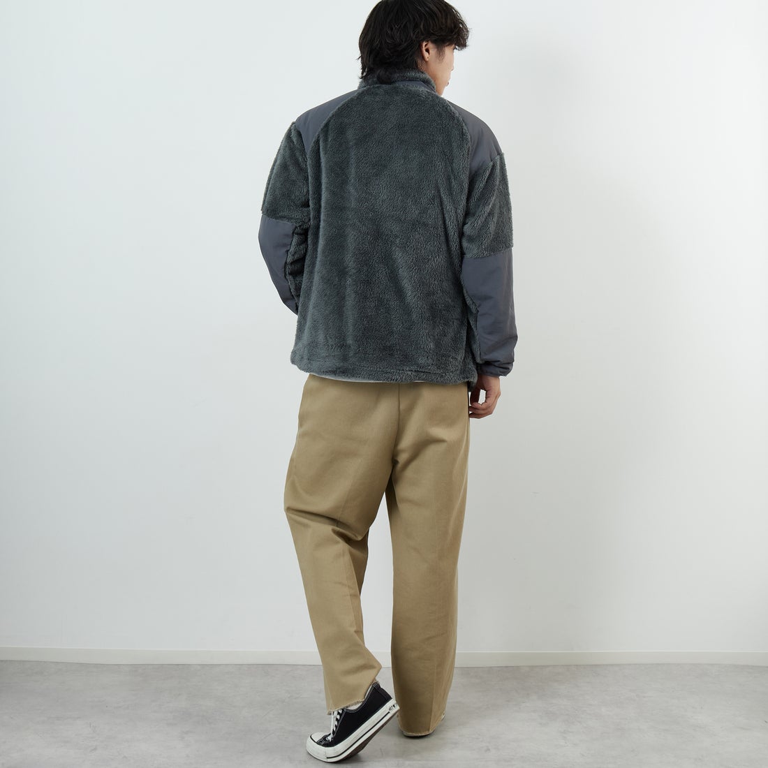 WILD THINGS [ワイルドシングス] LEVEL3 シャギージャケット [WT252-026] F.GREY &&モデル身長：179cm 着用サイズ：M&&