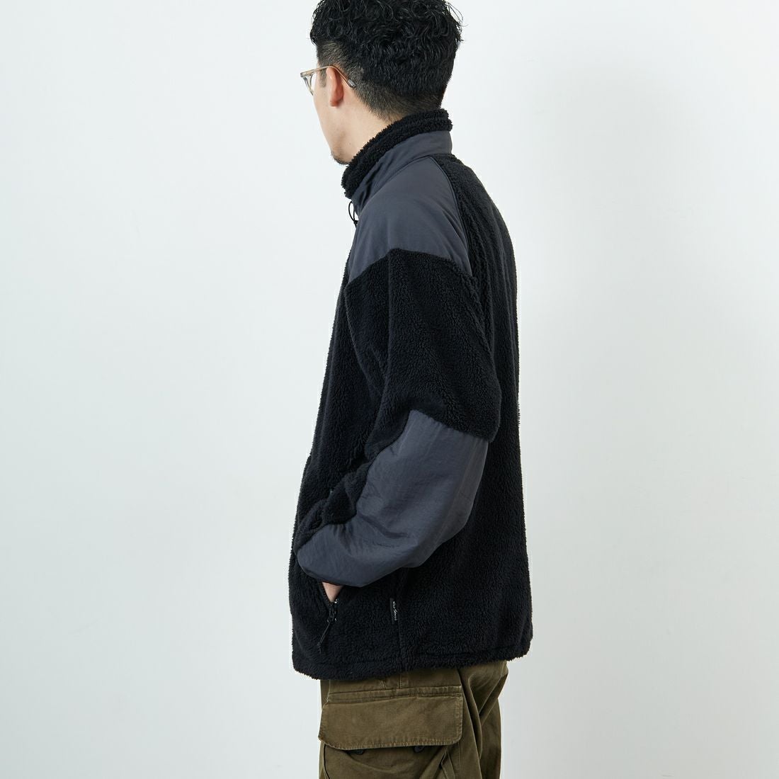 WILD THINGS [ワイルドシングス] LEVEL3 シャギージャケット [WT252-026] BLACK &&モデル身長：168cm 着用サイズ：M&&