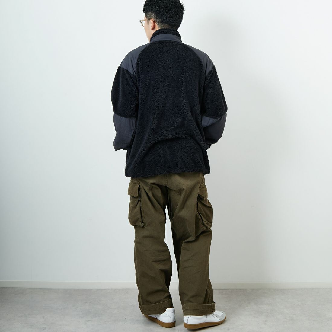 WILD THINGS [ワイルドシングス] LEVEL3 シャギージャケット [WT252-026] BLACK &&モデル身長：168cm 着用サイズ：M&&