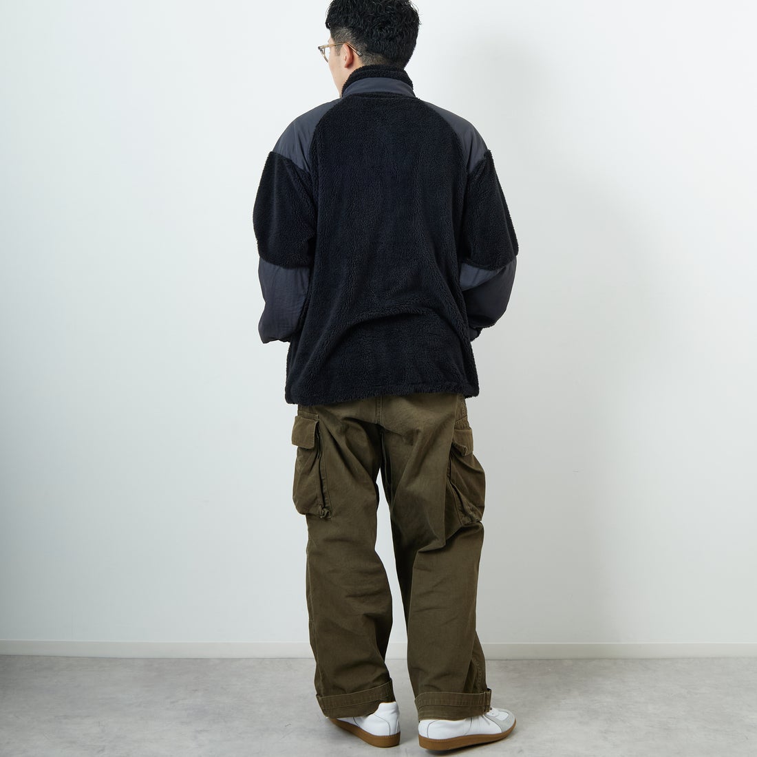 WILD THINGS [ワイルドシングス] LEVEL3 シャギージャケット [WT252-026] BLACK &&モデル身長：168cm 着用サイズ：M&&