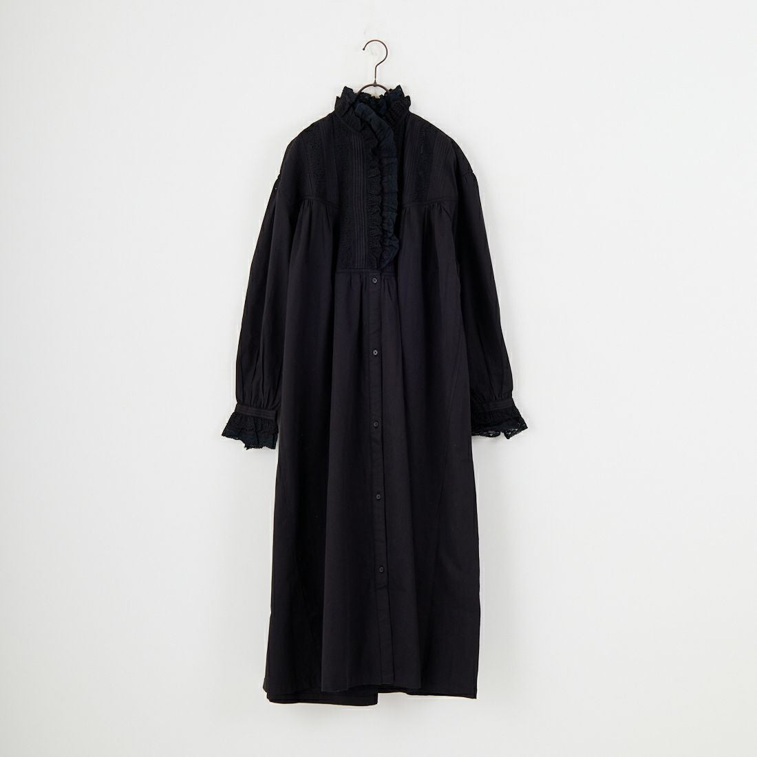 crinkle crinkle crinkle [クリンクル クリンクル クリンクル] リビルドレースシャツドレス [CC-4032] BLACK