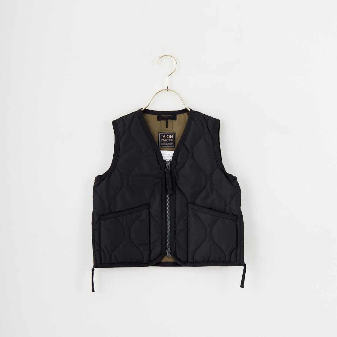 TAION [タイオン] キッズ ミリタリー Vネックジップダウンベスト