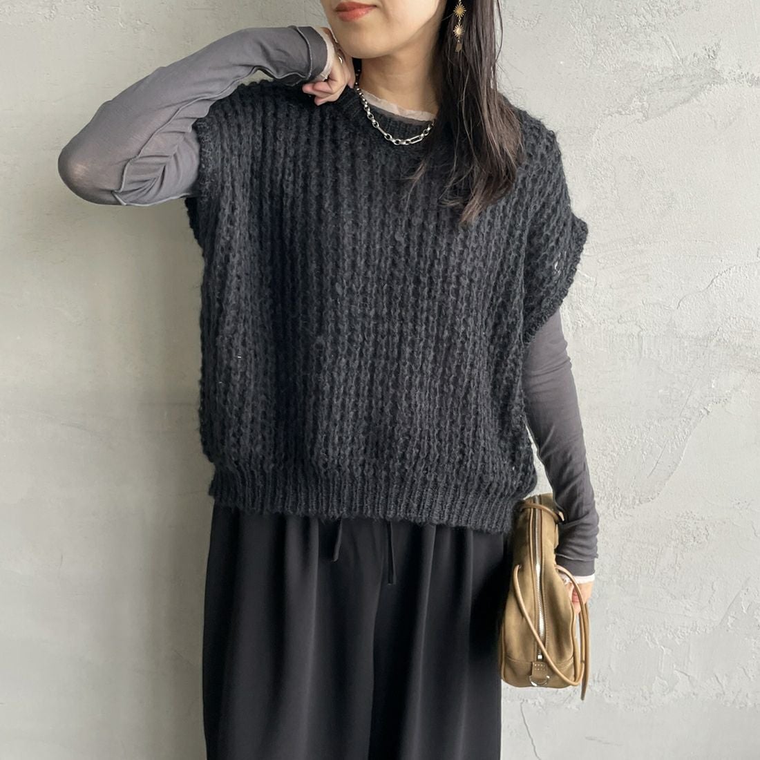 99 BLACK&&モデル身長：160cm 着用サイズ：F&&