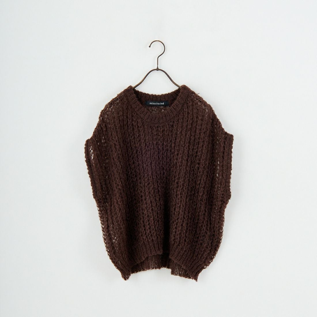 mizuiro ind [ミズイロインド] ヘアリーコクーンワイドベスト [3-220085] 44 BROWN