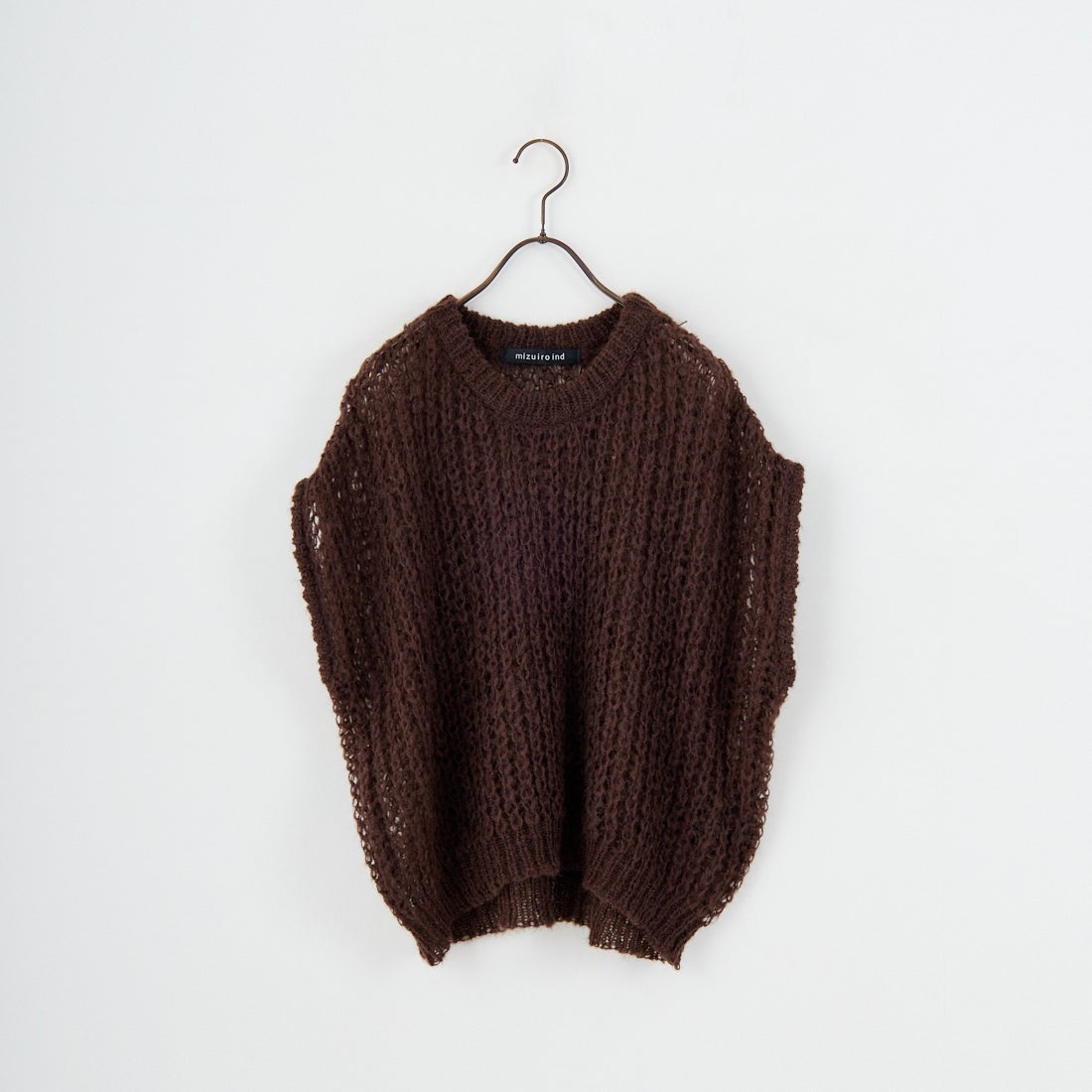 mizuiro ind [ミズイロインド] ヘアリーコクーンワイドベスト [3-220085] 44 BROWN