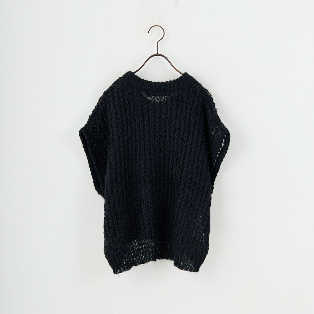 mizuiro ind [ミズイロインド] ヘアリーコクーンワイドベスト [3-220085] 99 BLACK